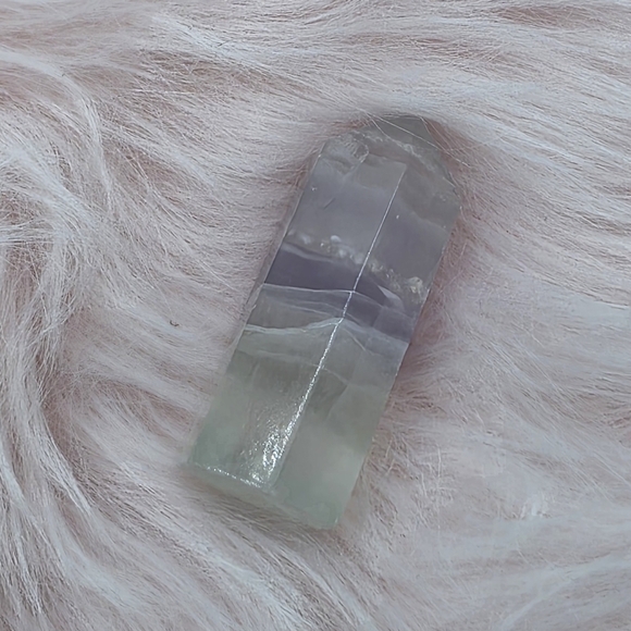 Purple & White Yttrium Fluorite Tower - Picture 6 of 6